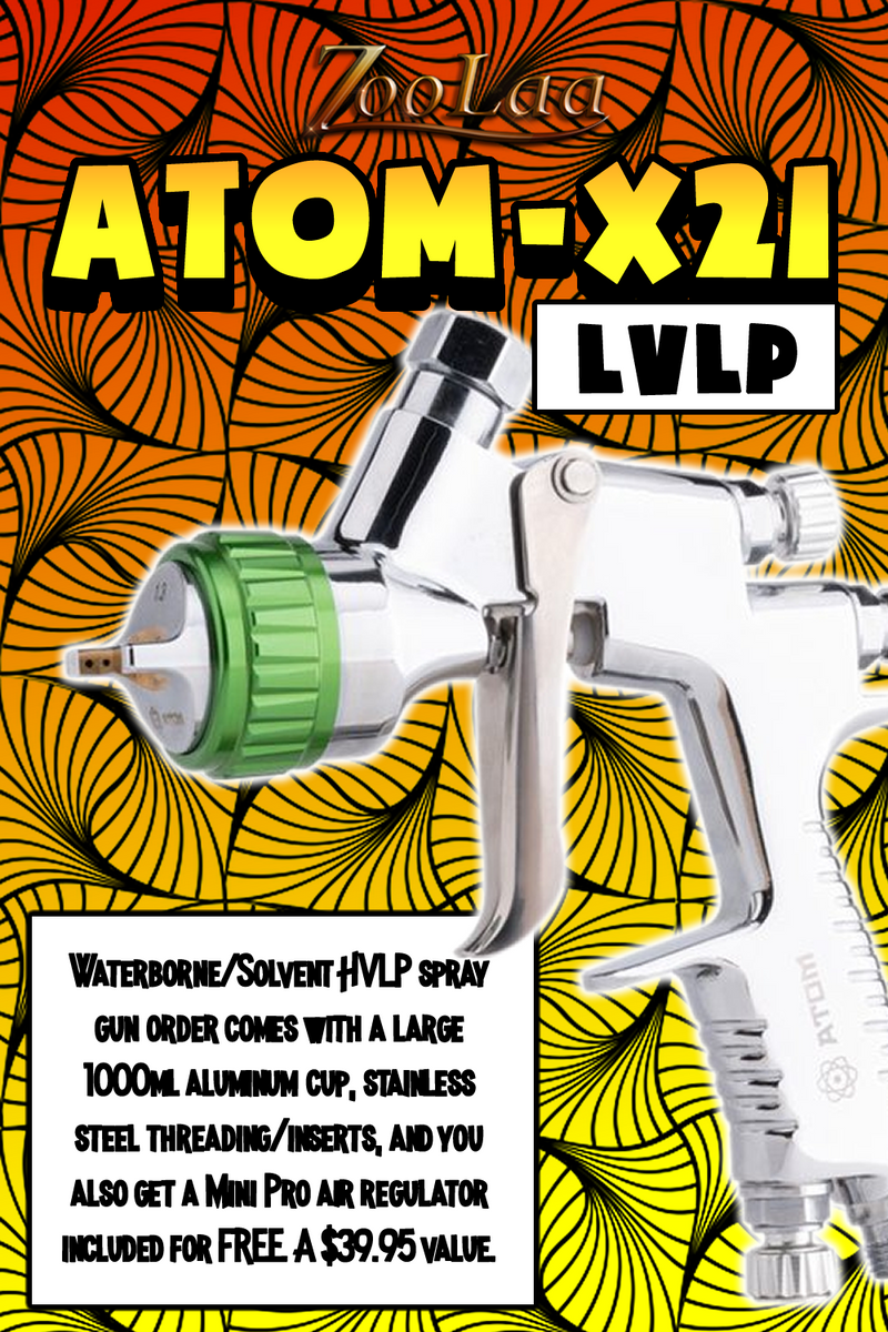 ATOM X21 Professional Spray Gun MP LVLP Solvent Waterborne